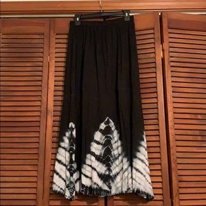 Black and white Tie-dye maxi skirt